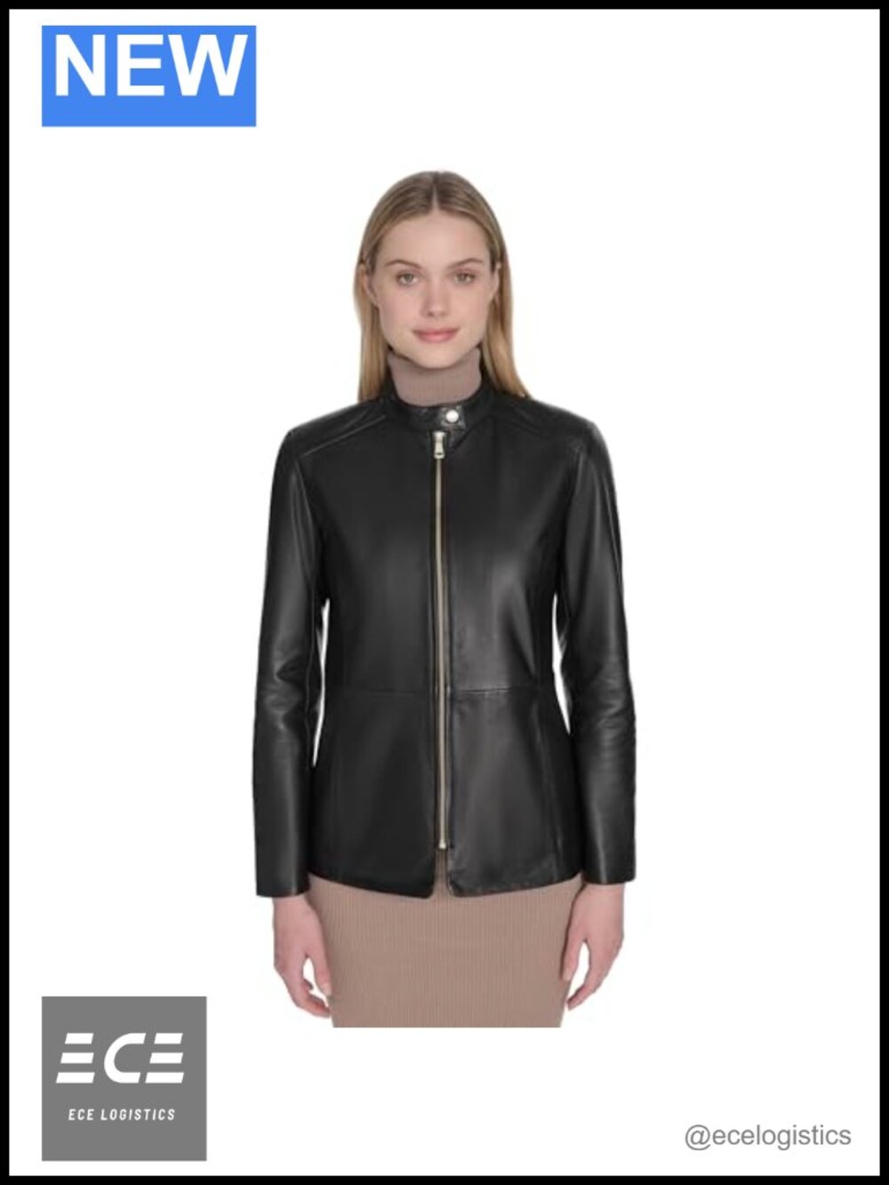 Cole Haan Leather Hand Stitched Classic Jacket